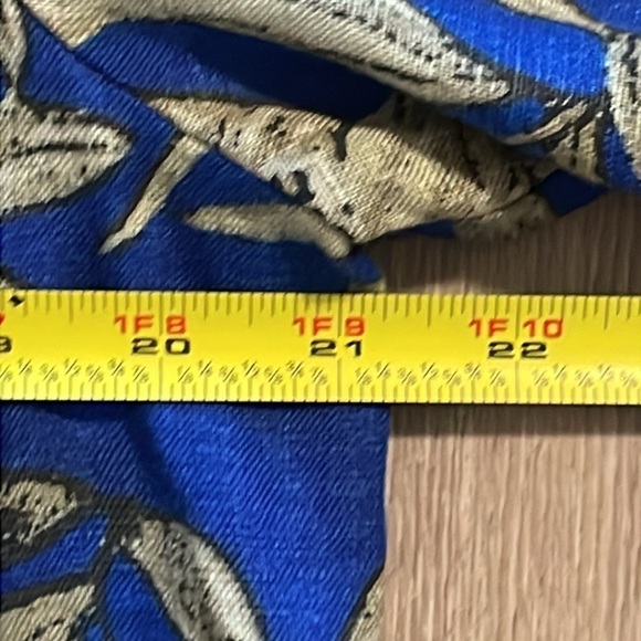 Chico's Women’s Jacket Large Blue 100% Linen Colorful Tropical Floral Coastal - Picture 10 of 13